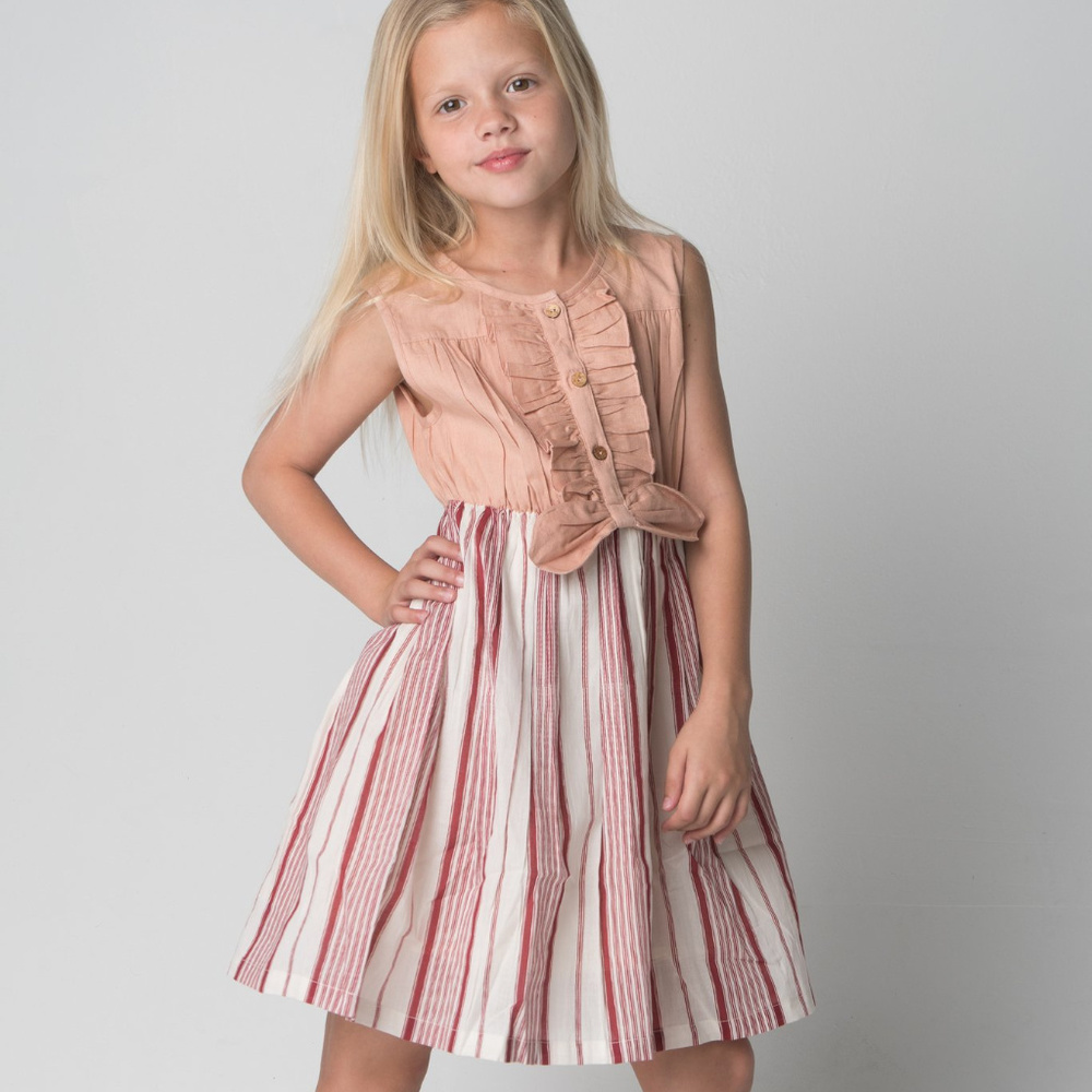 NEW Boho Kids Ruffles and Bowtie Dress